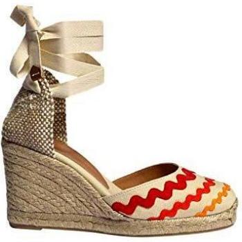 CASTAÑER | Alpargata con cuña elaborada en Lona 9cm Craby | Mujer | Rojo/Multicolor | 37