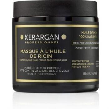 Kerargan - Mascarilla Capilar con Aceite de Ricino y Argán - Estimula el crecimiento del cabello y reduce su caída - Sin sulfatos, parabenos ni siliconas - 500 ml