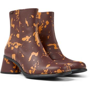 Camper Kiara Women's Leather Ankle Boots - Brown, Burgundy, Orange