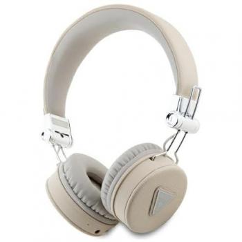 Auriculares Bluetooth Guess ENC Grained Triangle Logo - Beige (32h, Inalámbricos)