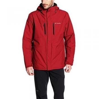 Columbia Alpine Vista II - Chaqueta con gorro para hombre, color rojo, talla M