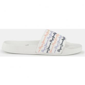 Pepe Jeans Slider Set W Chanclas Mujer Tipo Pala Blanco con Logotipo Multicolor