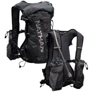 Nathan Trailmix 2.0 12L Hydration Backpack - Unisex Black/Charcoal with Reflective Silver