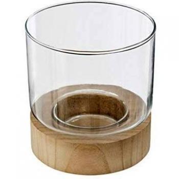 Juego de 3 portavelas de cristal