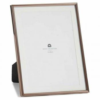 Marco de Fotos Cristal Acero Cobre 13 x 23 x 18,4 cm - Pack de 12 Unidades - Decoración de Hogar