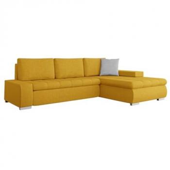 Sofá rinconero Comfivo 112 con función de descanso y caja de ropa de cama, 265x185x85cm, color Uttario Velvet