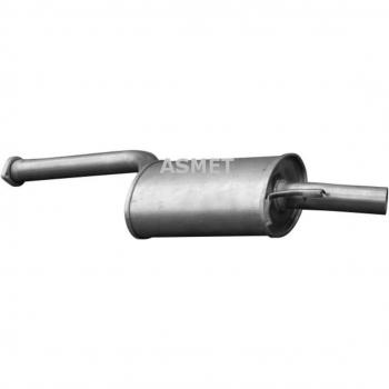 Silenciador central e intermedio ASMET 01.023, compatible con vehículos específicos, fabricado en acero de alta resistencia, diseñado para reducir el ruido del escape y optimizar el rendimiento del motor, fácil instalación y ajuste perfecto
