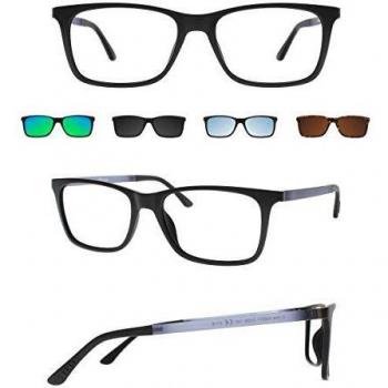 Marco para lentes ópticas Thema - Modelo n. 244 m02 - 53 con 4 plugin adicionales - Color negro mate