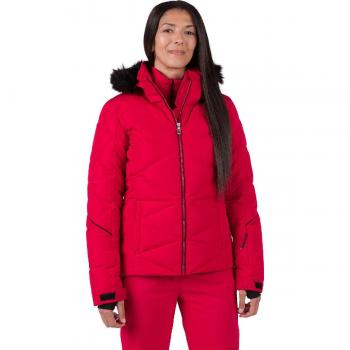 Chaqueta de esquí con capucha Rossignol Staci Pearly roja intensa mujer - XS