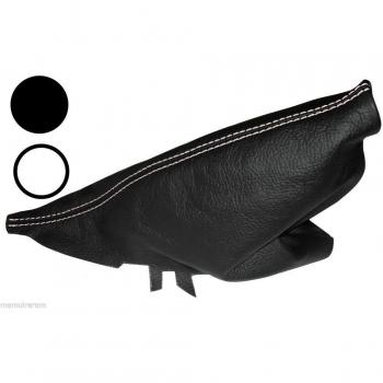 AERZETIX: Funda para manija de Freno de mano - 100% Piel Genuina - Color de Piel: Negro - Color de Costuras: Blanco