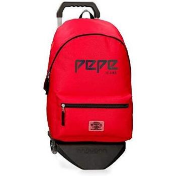 Pepe Jeans Osset - Mochila con Carro, 42 cm, Rojo