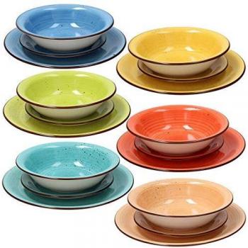 Juego de Vajilla Tognana Art & Pepper, 18 Piezas de Cerámica Multicolor para 6 Personas