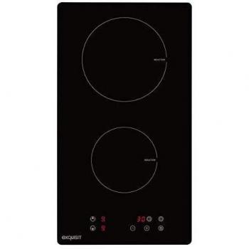 Placa de Inducción Compacta Exquisit EKI 300-2, 30 cm, 2 Zonas de Cocción, Control Táctil, Seguridad Infantil