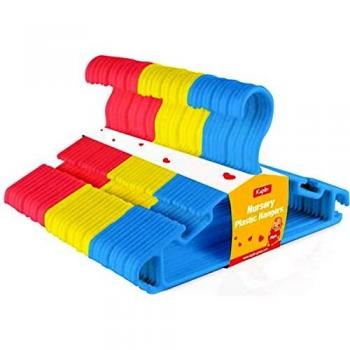 KEPLIN Perchas de plástico antideslizantes para ropa de bebé, 36 unidades, multicolor