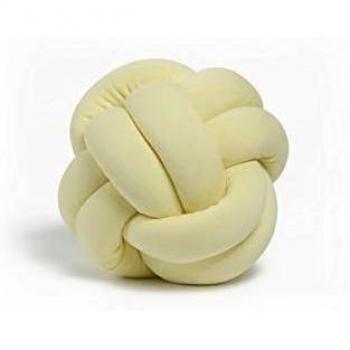 Home Mania 25D-4 Cojín Decorativo Knot Trenzado Realizado a Mano, Amarillo