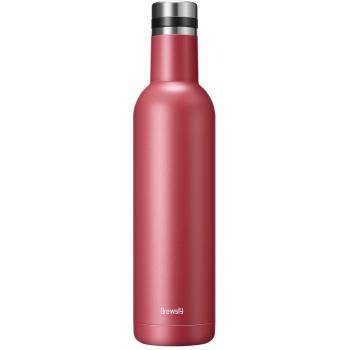 Brewsly Botella de Agua - 750ML de Doble Pared con Aislamiento Botella Térmica, Acero Inoxidable 18/8, Proceso de Recubrimiento en Polvo, Resistencia al Rayado, Fácil de Limpiar, Rojo