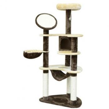 PawHut Árbol Rascador para Gatos Grande 65x50x153 cm Árbol para Arañar con Múltiples Plataforma Poste Hamaca y Cueva Centro de Actividades Marrón