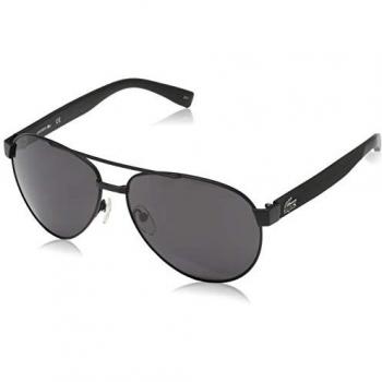 Lacoste Unisex Matte Black Grey Aviator Sunglasses - One Size 60x14x140mm