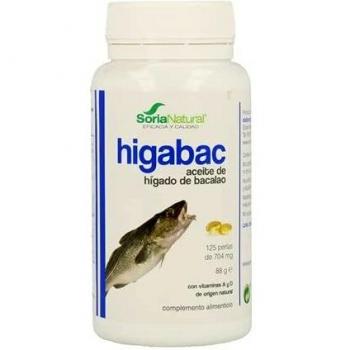 Higabac Aceite de Hígado de Bacalao 125 perlas de 400 mg de Soria Natural