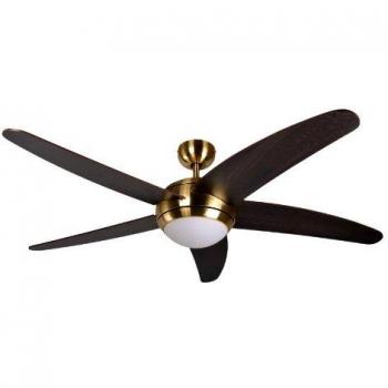 Ventilador de Techno Melton Latón con Luz y Mando a Distancia, 132 cm, Palas Wanaque