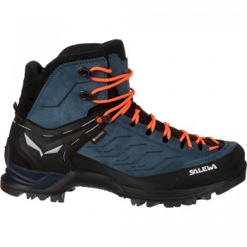 Salewa Botas De Alpinismo Mountain Trainer Mid Goretex - Color azul, negro y naranja, Talla 42.5, con tecnología GORE-TEX para impermeabilidad y transpirabilidad