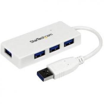 StarTech.com Portable 4 Port SuperSpeed Mini USB 3.0 Hub - White, 5Gbps