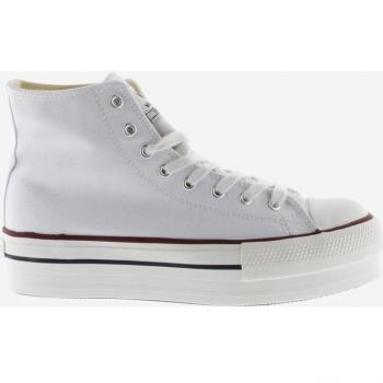 Victoria 1061101 Zapatillas Altas de Lona para Mujer con Doble Plataforma en Color Blanco - Amsterdam Model, Altura de Plataforma 4 cm