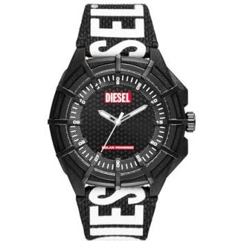 Reloj Solar Diesel Framed DZ4654 para Hombre de Piel Negra y Textil
