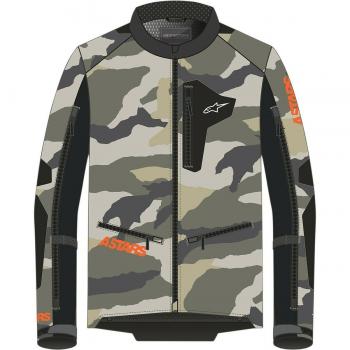 Chaqueta de Moto Alpinestars Venture XT Camuflaje-Naranja Fluo, textil, multicolor, diseño ventilado, impermeable, protección CE en codos y hombros