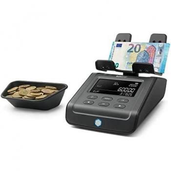 Balanza Contadora de Dinero y Monedas Safescan 6165 G3 con Detección Automática de Rollos y Función para Cálculo Rápido del Cajón Portamonedas - Color Negro