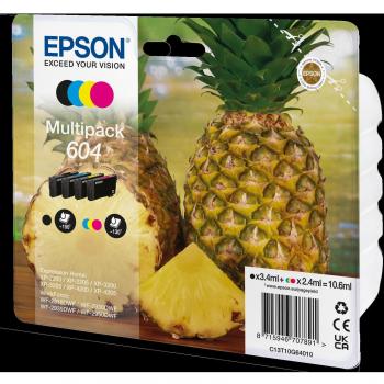 Epson 604 Multipack Cartucho de Tinta Original, Rendimiento Estándar, 4 Piezas (Negro, Cian, Magenta, Amarillo)