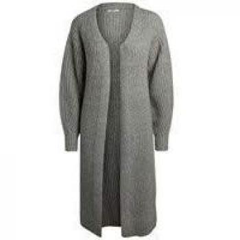 PIECES Pcfippa LS Knit Coatigan, Chaqueta Punto para Mujer, Gris Light Grey Melange, 36