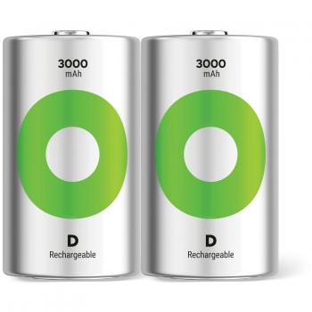 Baterías Recargables GP ReCyko D NiMH 3000 mAh 1.2 V - Paquete de 2