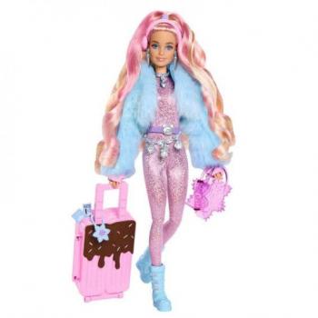 Barbie Extra Snowy Fly Travel with Accessories and Ice Cream Suitcase HPB16