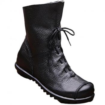 Vogstyle Mujeres Hecho A Mano Cuero Adentro De Aumentar Ate Para Arriba Ate Para Arriba Negro EU38.5-39//CH40