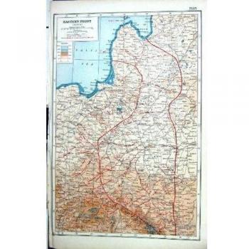 Stampa Antica dei Soldati Anteriori Orientali di Varsavia Lemberg di Guerra della Mappa C1920 di Hammerton