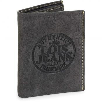 Lois - 12318 Cartera Billetero Tarjetero Hombre de Piel. Vertical. Porta Monedas Interior con Cremallera. 6 Compartimentos para Tarjetas. 2 para Billetes, Color Negro