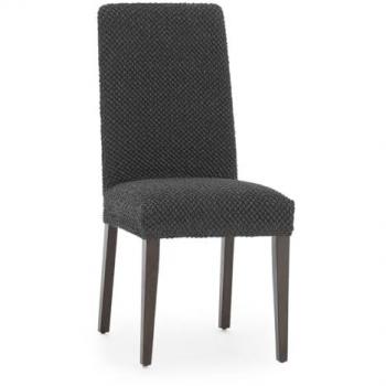 Funda silla bielástica con respaldo pack 2 Thor gris oscuro 50 x 55 x 50 cm