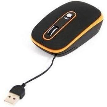 Omega OM262 USB Óptico 1200DPI Ambidextro Negro, Naranja - Ratón