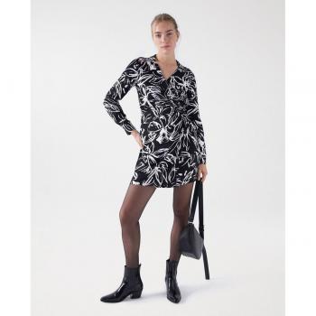 Salsa Jeans - Vestido corto satinado con estampado de flores