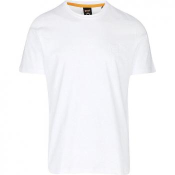 Camiseta de Hombre Boss Tales Manga Corta Relaxed Fit Blanca Talla S con Logotipo
