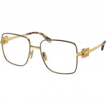 Miu Miu MU 51XV KUI1O1 Women's Rectangular Optical Frames - Black Transparent Metal
