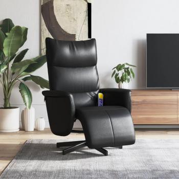 Sillón Reclinable de Masaje con Reposapiés de Cuero Sintético en Color Marrón, Gris y Capuchino - Sillón Cómodo para Dormitorio, Silla Relax y Sofá