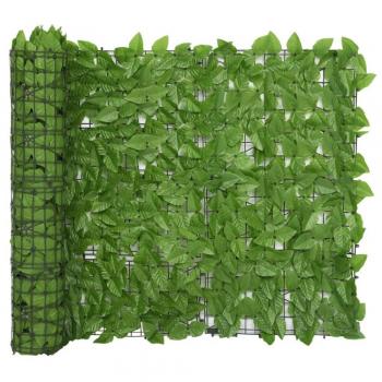 vidaXL Balcony Screen with Green Leaves 400x100 cm