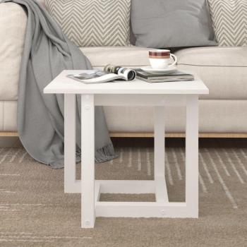 Mesa baja de centro blanca 50x50x45 cm de madera maciza de pino