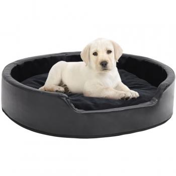 Cama para perros negra de 79x70x19 cm en felpa y cuero sintético