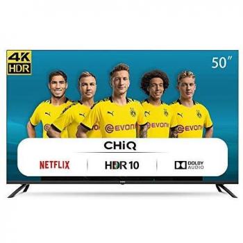 CHiQ Televisor Smart TV LED 50 Pulgadas 4K UHD, HDR 10/HLG, WiFi, Bluetooth