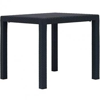 vidaXL Garden Table Anthracite 79x79x72 cm Plastic Rattan Look