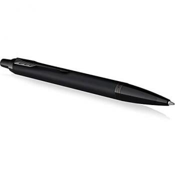 Parker IM bolígrafo | Negro mate con adornos negros | Punta mediana con recambio de tinta azul | Estuche de regalo