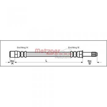 Metzger 4112516 Tubo flexible de frenos